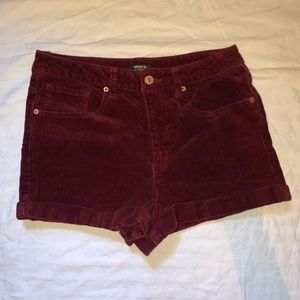 Burgundy corduroy shorts